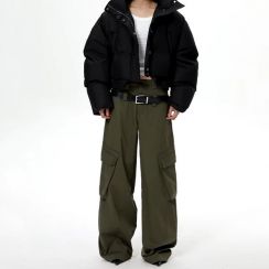 5Pcs Large Pocket Patchwork Low Rise Casual Work Pants
