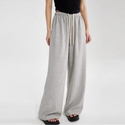3Pcs Long Loose Fitting Ladies Wide Leg Pants With Back Pockets
